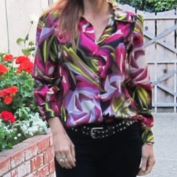 MISSONI Multicolor Floral Blouse Size Small - Picture 1 of 10